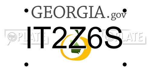 IT2Z6S Georgia License Plate
