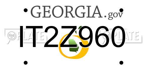 IT2Z960 Georgia License Plate