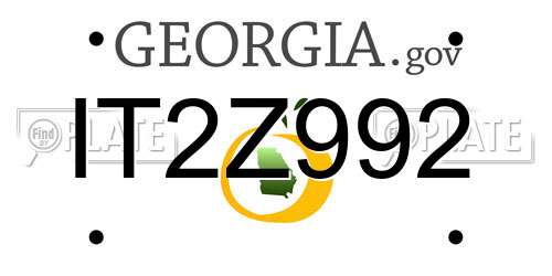 IT2Z992 Georgia License Plate