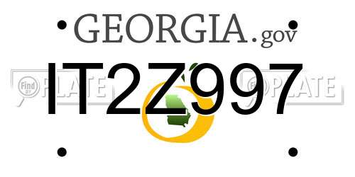 IT2Z997 Georgia License Plate