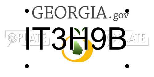 IT3H9B Georgia License Plate