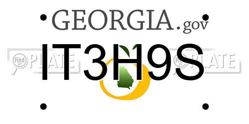 IT3H9S Georgia License Plate