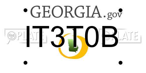 IT3T0B Georgia License Plate