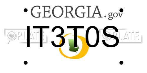 IT3T0S Georgia License Plate