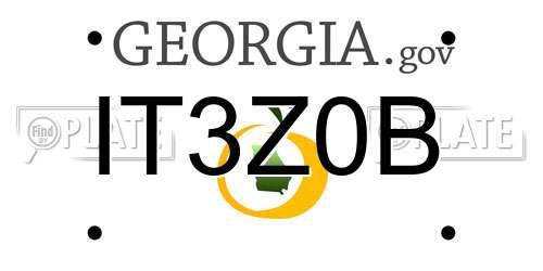 IT3Z0B Georgia License Plate
