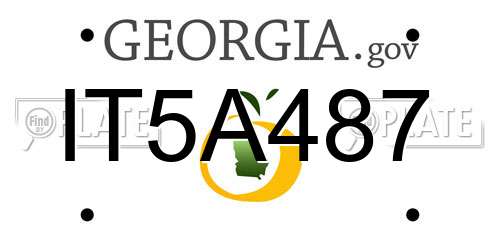 IT5A487 Georgia License Plate
