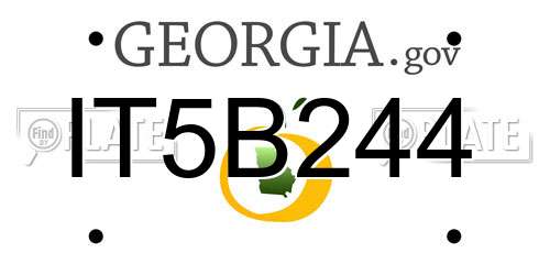 IT5B244 Georgia License Plate