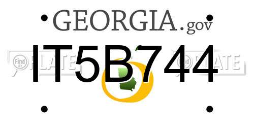 IT5B744 Georgia License Plate