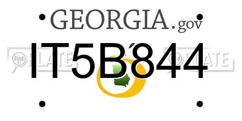 IT5B844 Georgia License Plate