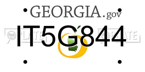 IT5G844 Georgia License Plate