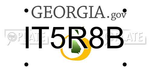IT5R8B Georgia License Plate