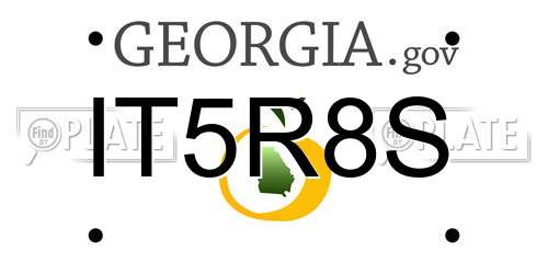 IT5R8S Georgia License Plate