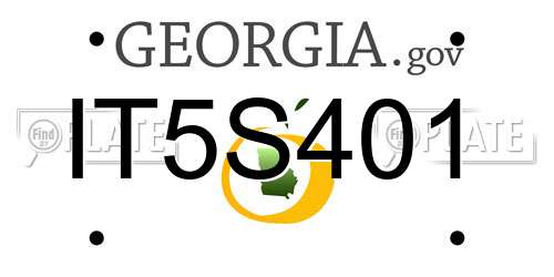 IT5S401 Georgia License Plate