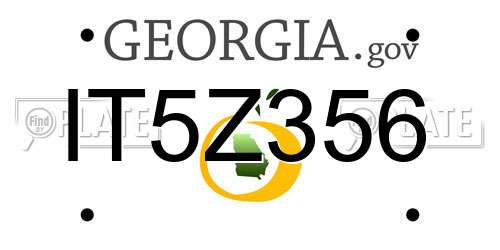 IT5Z356 Georgia License Plate