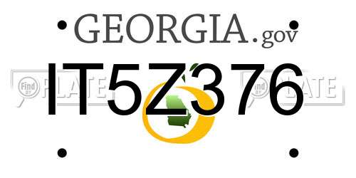 IT5Z376 Georgia License Plate