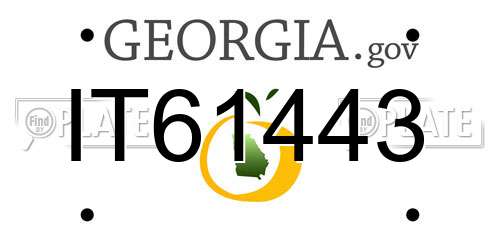 IT61443 Georgia License Plate