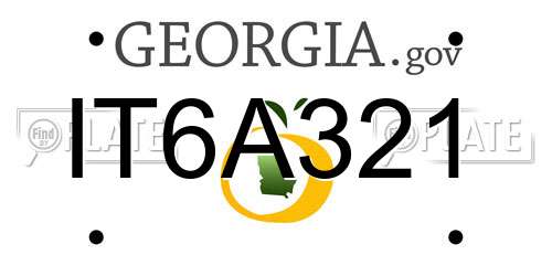 IT6A321 Georgia License Plate