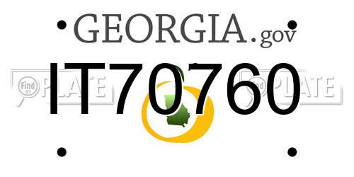 IT70760 Georgia License Plate