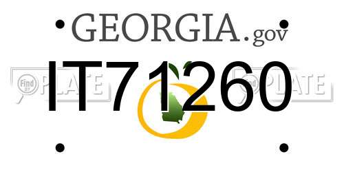 IT71260 Georgia License Plate