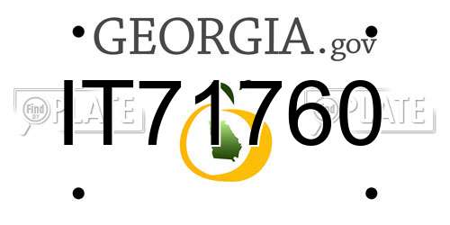 IT71760 Georgia License Plate