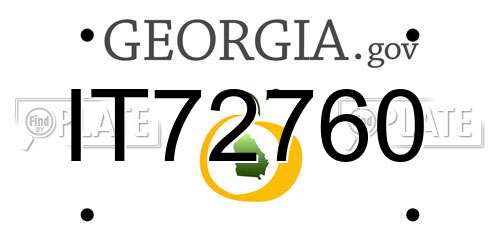 IT72760 Georgia License Plate
