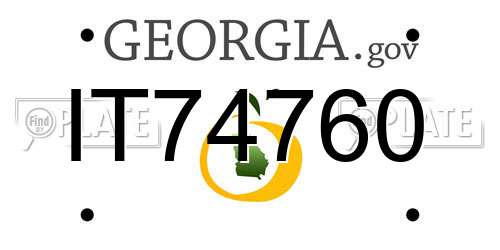 IT74760 Georgia License Plate