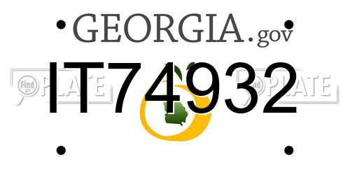 IT74932 Georgia License Plate