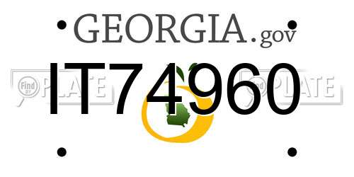 IT74960 Georgia License Plate