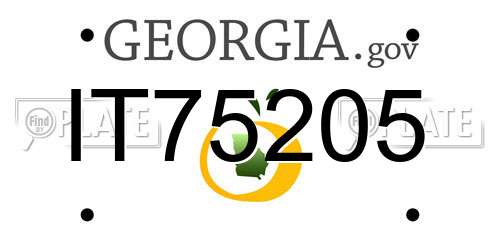 IT75205 Georgia License Plate