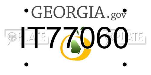 IT77060 Georgia License Plate