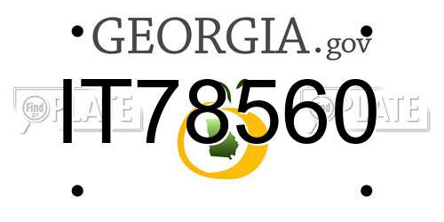 IT78560 Georgia License Plate