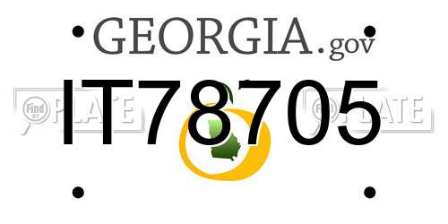 IT78705 Georgia License Plate