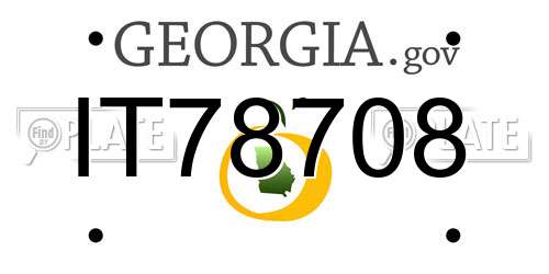 IT78708 Georgia License Plate