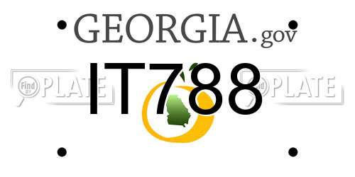 IT788 Georgia License Plate
