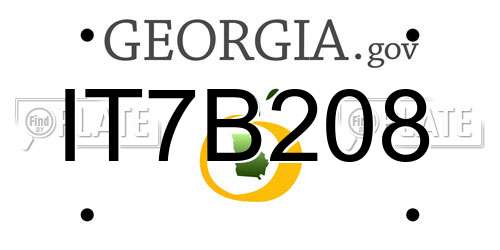 IT7B208 Georgia License Plate