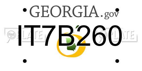 IT7B260 Georgia License Plate