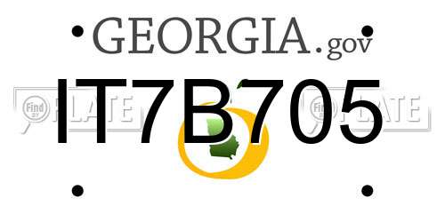 IT7B705 Georgia License Plate