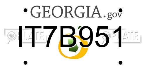 IT7B951 Georgia License Plate