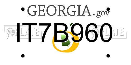 IT7B960 Georgia License Plate