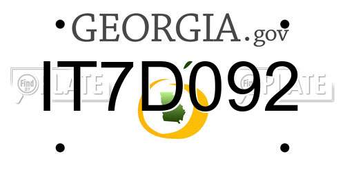IT7D092 Georgia License Plate