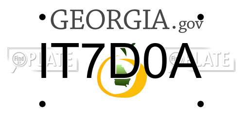 IT7D0A Georgia License Plate