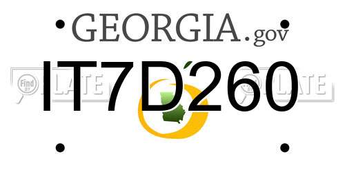 IT7D260 Georgia License Plate
