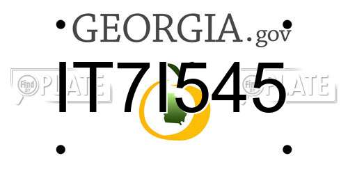 IT7I545 Georgia License Plate