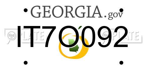 IT7O092 Georgia License Plate