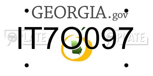 IT7O097 Georgia License Plate