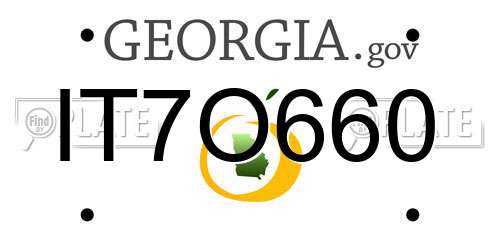 IT7O660 Georgia License Plate