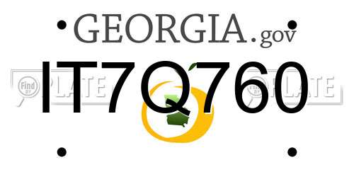 IT7Q760 Georgia License Plate