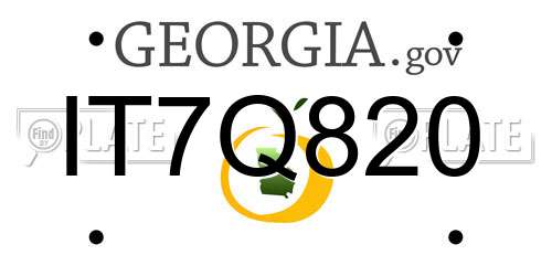 IT7Q820 Georgia License Plate