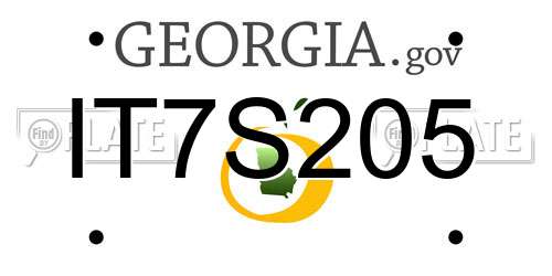 IT7S205 Georgia License Plate
