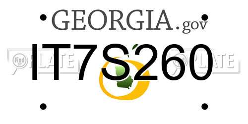IT7S260 Georgia License Plate